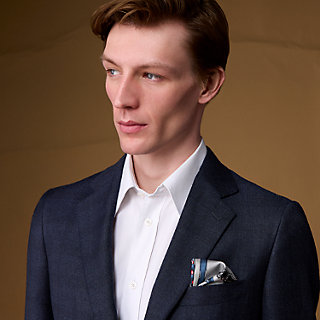 24 Brides et Chaines pocket square 45 - Green | Hermès USA